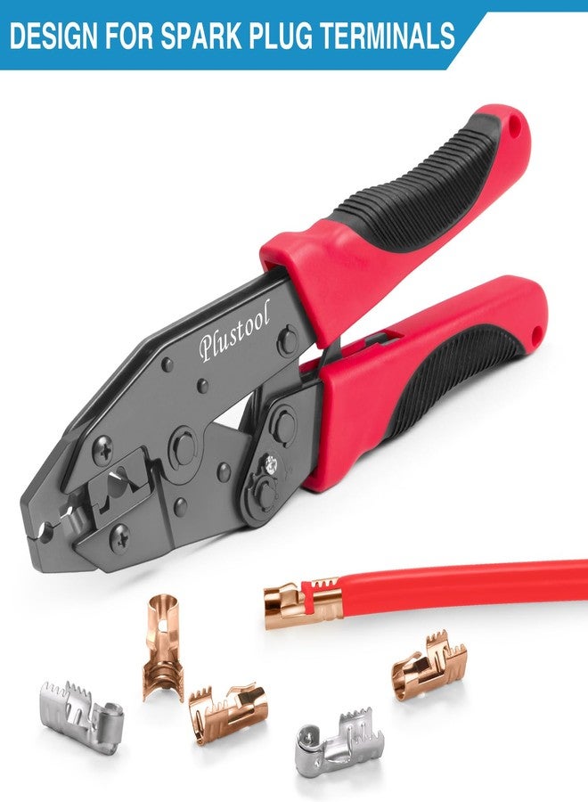 Plustool Ignition Wire Spark Plug Crimping Tool 8.5mm Spark Plug Ratchet Crimper Wire Crimper Crimping Pliers Electrical Terminal Crimping Tool - Image 3