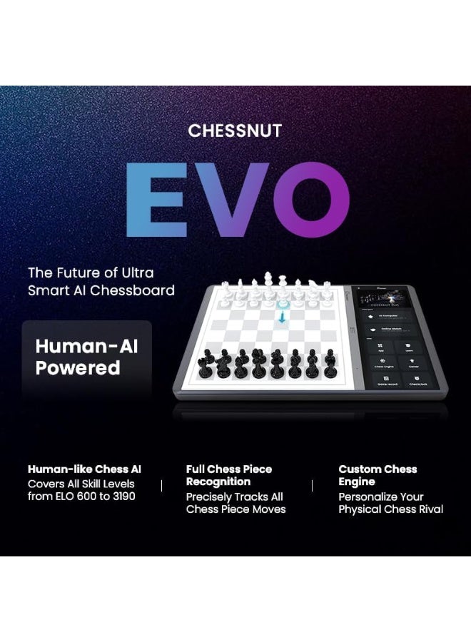 Chessnut Evo AI Chessboard - Built-in Maia Engine, Customizable Chess Bot, Full Piece Recognition, Supports Major Platforms, Smart All-in-One Design - Image 2