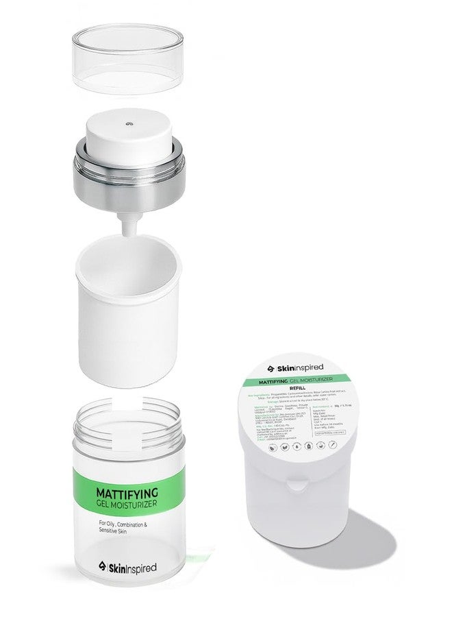 SkinInspired Mattifying Gel Moisturizer Refill | Oil-Free Face Moisturizer with Zinc PCA & Fucogel | For Oily & Acne-Prone Skin | Deep Hydration with Matte Finish Gel Based Moisturizer For Face | Eco-Friendly & Cost-Saving Cartridge | 50g - Image 2