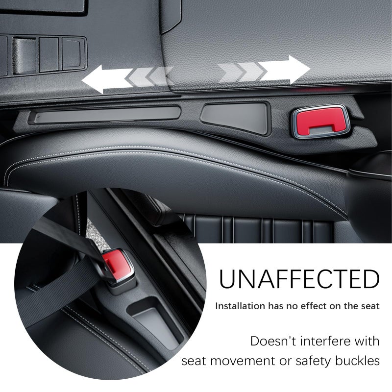 YGDMD 2PCS Car Seat Gap Filler Organizer,2 in 1 Car Gap Filler with Fill and Storage Function for Storing Phones Keys Cards,Universal Multifunctional No Drop Seat Guard for Cars - Image 4