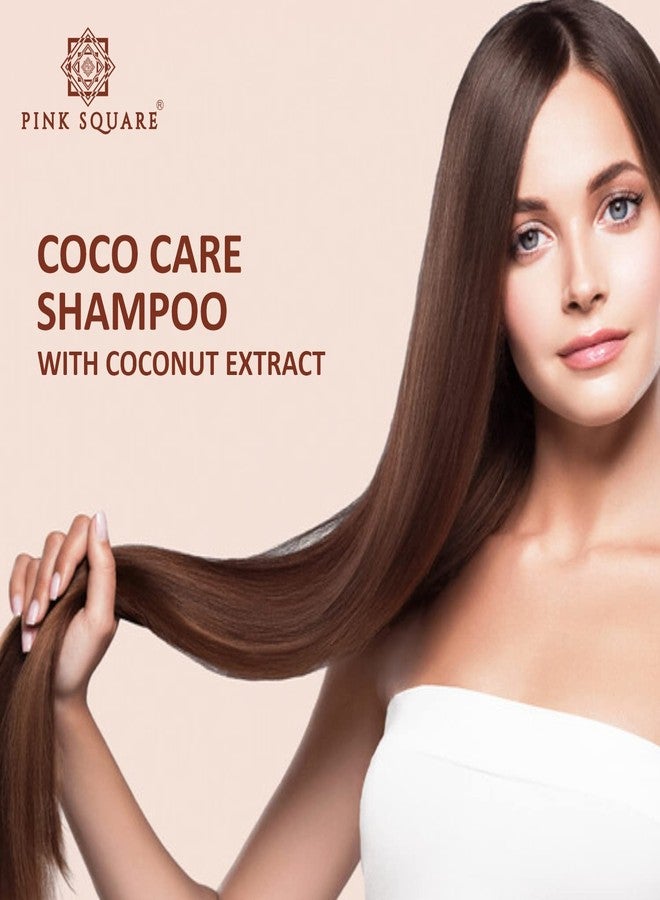Pink Square Coco Care Shampoo with Coconut Extract Protein Shampoo For Hair Volume, Hair Fall, Anti Dandruff, Frizz Control, Shine & Strength Pack of 2 of 100 ML - Image 2