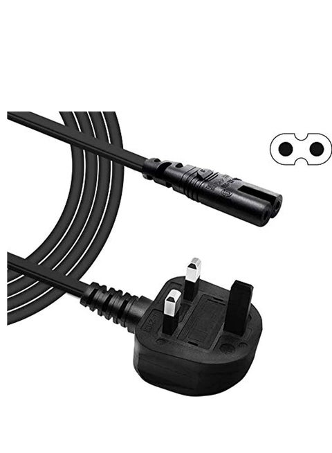 Figure 8 C7 UK Mains Power Cable – Compatible With Xbox Series X/S, PS5, Sky Q, Sony TV, LG Monitor – 2m (Approx)