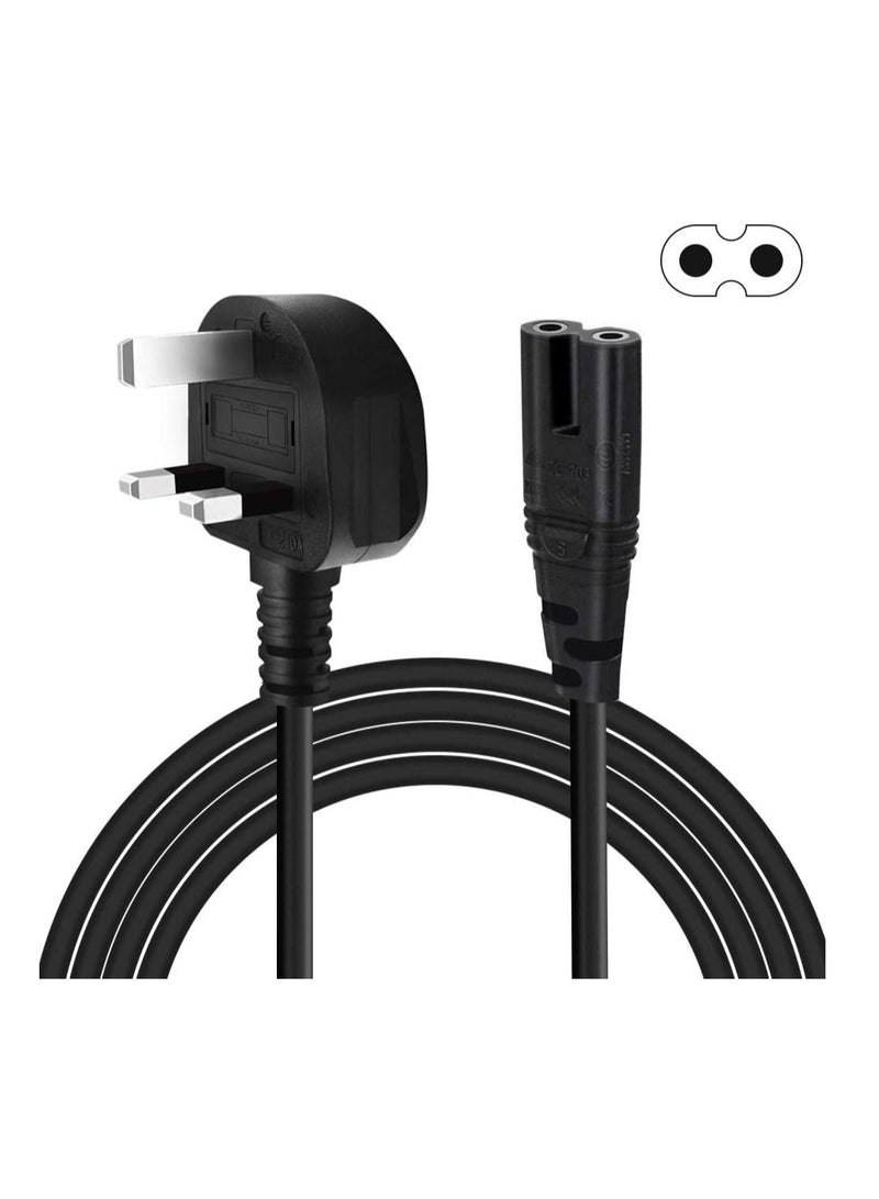 1.5 Meters Power Cable Figure 8 Power Lead IEC C7 UK Plug Power Cord 2 Pin Mains Lead for LG Sony TV PS4 PS5 Sky Box XBox Playstation Samsung Philips Hisense Panasonic Sharp TCL Smart TV Monitor - Image 2