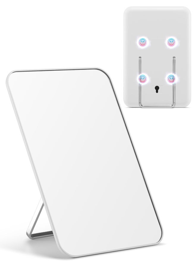 OMIRO Magnetic Locker Mirror for School 8 x 5 inches Desk Makeup Mirror with Foldable Stand and Hanging Hole for Shaving Strong Magnets for Secure AttachmentWhite - Image 2