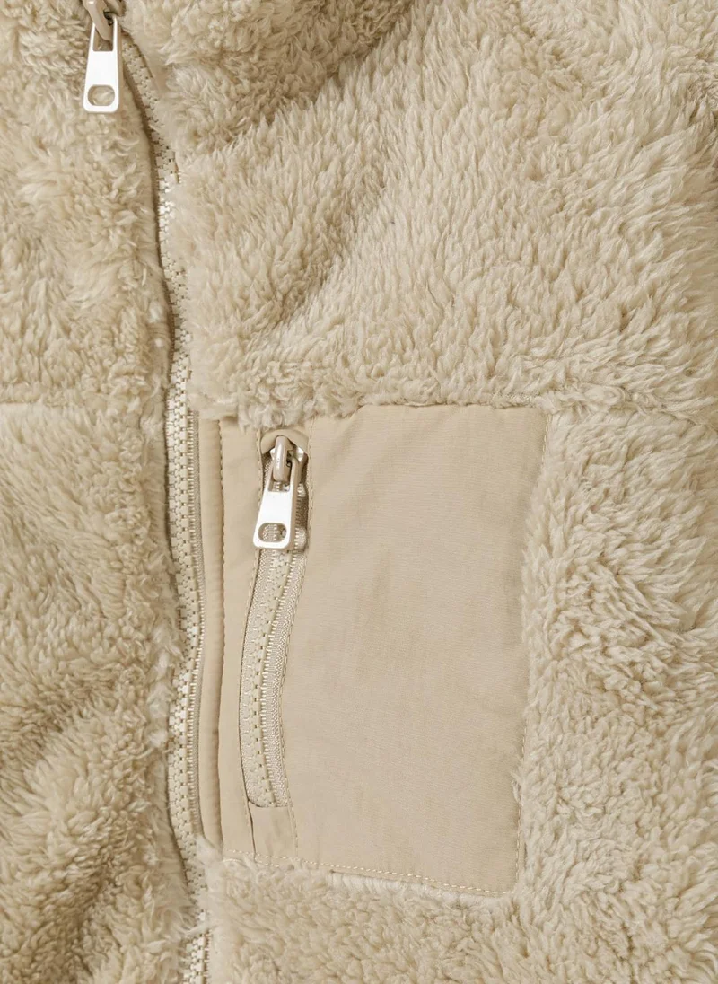 MINOTI Kids Boys Fleece Zip Jacket with Chest Pocket for Warmth