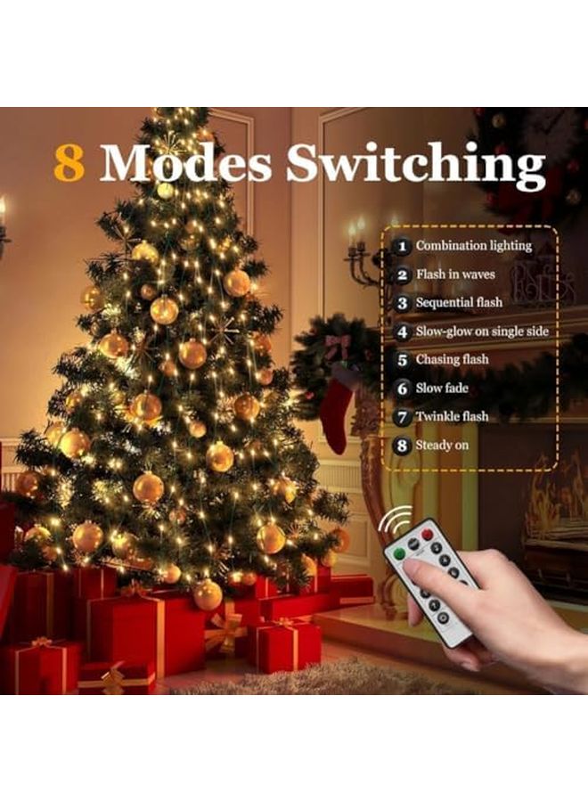 Christmas Led Firefly Twinkle String Lights 8 Modes Cascading Tree Decor Warm Light 6 56ft 400 Lights - Image 5