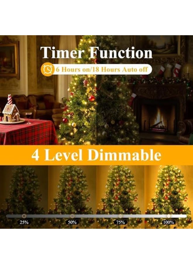 Christmas Led Firefly Twinkle String Lights 8 Modes Cascading Tree Decor Warm Light 6 56ft 400 Lights - Image 4