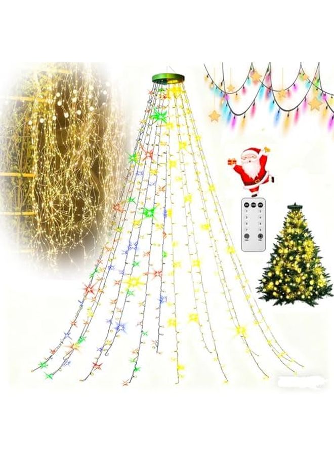 Christmas Led Firefly Twinkle String Lights 8 Modes Cascading Tree Decor Warm Light 6 56ft 400 Lights - Image 1