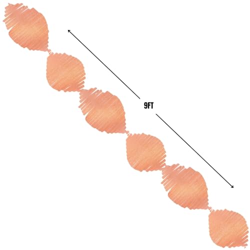 Unique Party Elegant Coral Tissue Fringe Garland - 9 ft. (1 Pc.) - Premium Paper, Stunning & Versatile Decor - Ideal for Any Events - Image 4