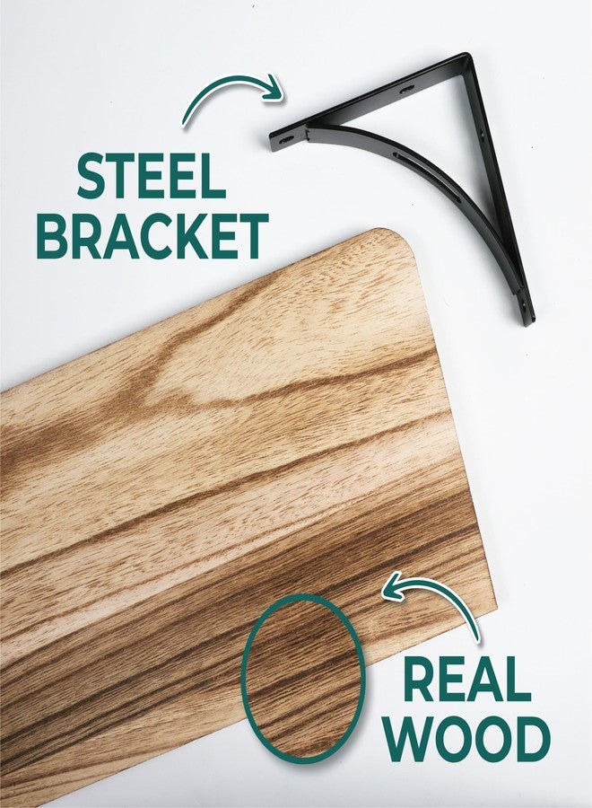 Willowy Reinforced Steel Bracket Farmhouse Decor Shelves - Easy to Install, Template and Video Included - Coffee Mug Shelf for Wall, Laundry Shelf - Image 5