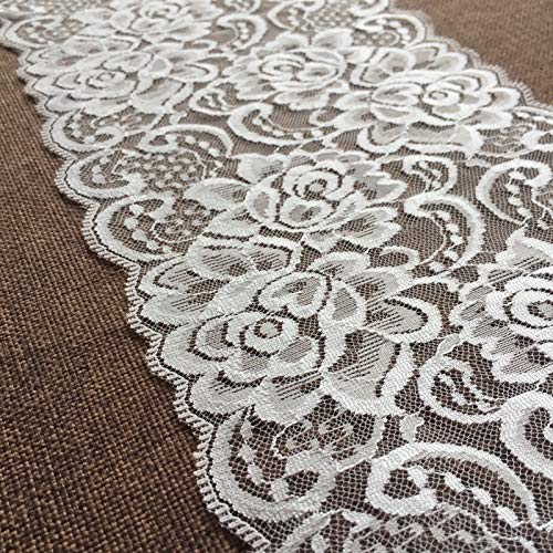 ZaneGear Olive Lace 6 inches Wide White Stretchy lace Ribbon Elastic Trim Fabric with Floral Pattern for Bridal Wedding Decorations , Sewing DIY Making and DIY Crafts-5 Yards (910 White) - Image 4