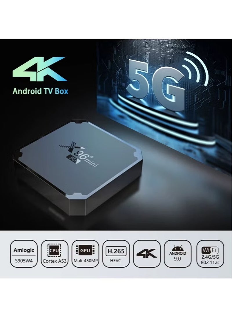 X96 X96 Mini 5G Android TV Box – Android 9.0, Amlogic S905W4 Quad-Core, 2GB RAM + 16GB ROM, Dual WiFi 2.4G/5G, 4K UHD Media Player, H.265 10-Bit Decoding, USB 2.0 – Smart Streaming Device  - Image 3