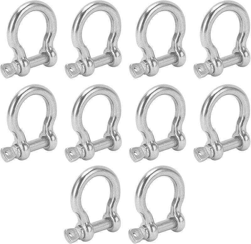 Sturdy 10Pcs Stainless Steel Load Shackle D Anchor for Various Industrial Applications M5, Heavy Duty UShape - Image 5