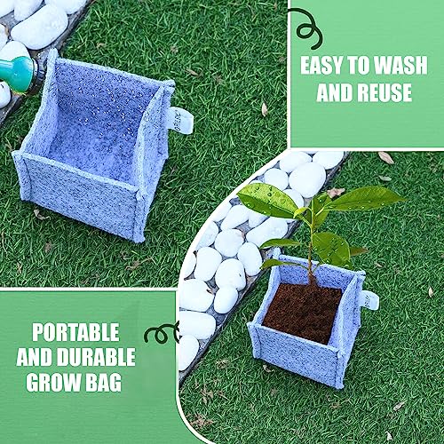 ORILEY Grows 400 GSM 6x6x6 inch Bag Heavy Duty Geo Fabric Plants Flower Growing Bag Floor Standing Mount Type for Home Garden Balcony Nursery (Grey, Square, Pack of 2) - Image 5