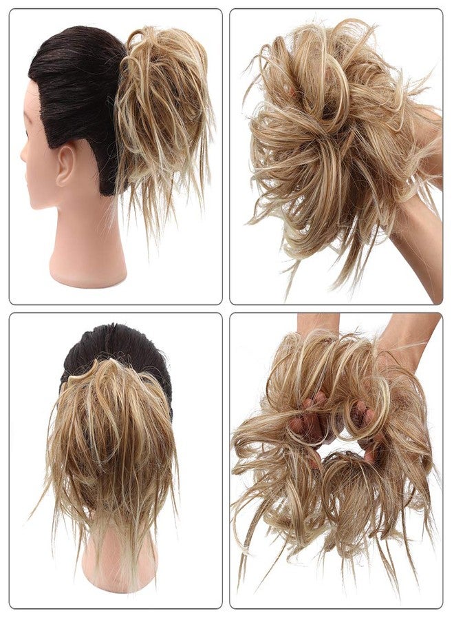 SIADEE Tousled Updo Messy Bun Hair Piece Scrunchies Synthetic Wavy Extension Ponytail with Elastic Rubber Band Hairpiece Updo Extensions Scrunchies Wavy Hair and Ponytail Chignon Instant Ponytail for Women - Image 4