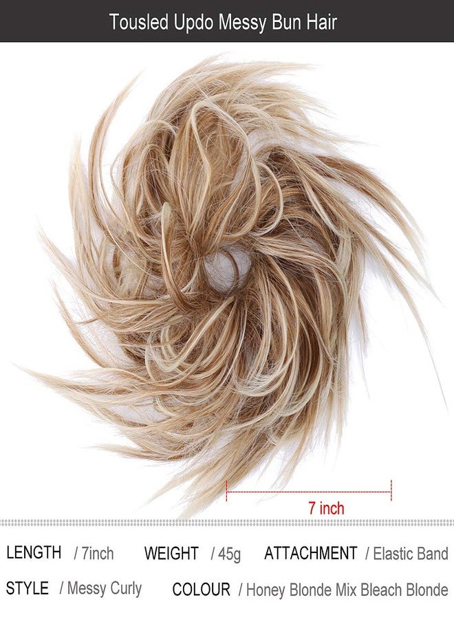 SIADEE Tousled Updo Messy Bun Hair Piece Scrunchies Synthetic Wavy Extension Ponytail with Elastic Rubber Band Hairpiece Updo Extensions Scrunchies Wavy Hair and Ponytail Chignon Instant Ponytail for Women - Image 2