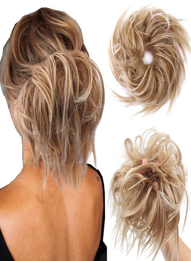 SIADEE Tousled Updo Messy Bun Hair Piece Scrunchies Synthetic Wavy Extension Ponytail with Elastic Rubber Band Hairpiece Updo Extensions Scrunchies Wavy Hair and Ponytail Chignon Instant Ponytail for Women - Image 3