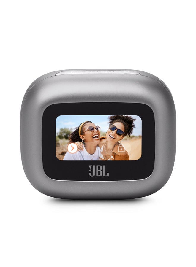 JBL Live Beam 3 True Wireless Noise Cancelling Closed-Stick Earbuds Silver - Image 2