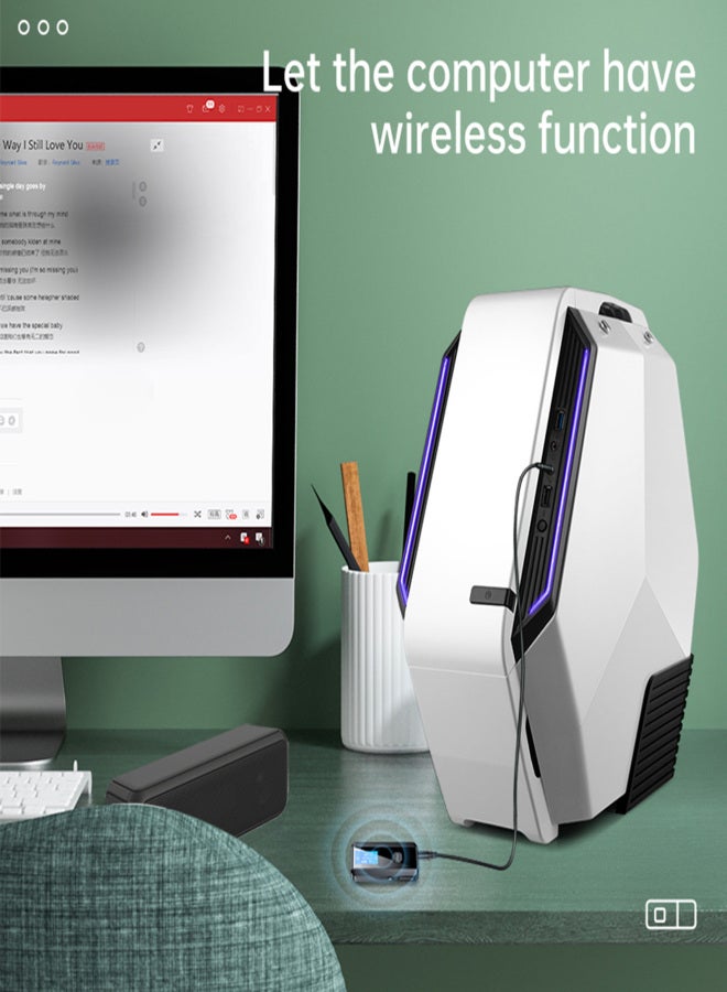 جهاز استقبال وإرسال صوتي C29 بتقنية بلوتوث 5.0 وشاشة LCD للسيارة والتلفزيون والكمبيوتر وسماعات الرأس ومنفذ AUX 3.5 ملم ومشغل MP3 ستيريو ومحول لاسلكي - Image 5