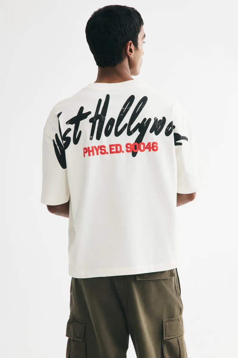 H&M  Oversized Fit Printed T-shirt for Men | Best Price UAE