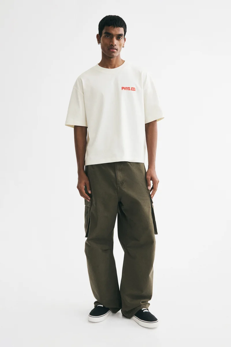 H&M  Oversized Fit Printed T-shirt for Men | Best Price UAE