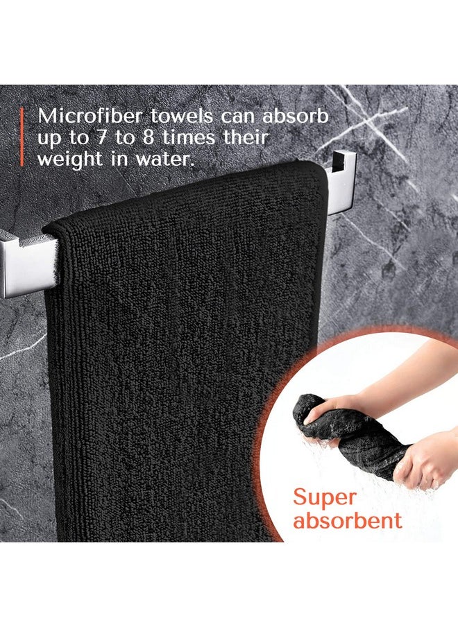 TASALON - TASALON Microfiber Hair Towel - 10 Pack - Salon Towels - Quick Dry Microfiber Towels - 29 x 16 Inches Ultra-Soft Microfiber Towel for Hair, Facial Towels with Soft Absorbant - Black - Image 1