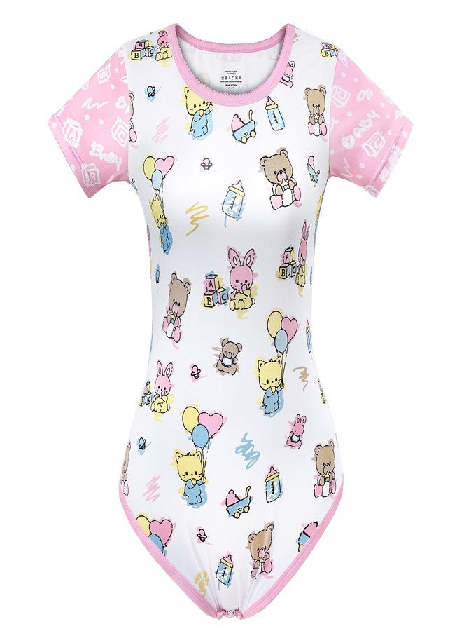 Littleforbig Silky Romper Onesie Pajamas Bodysuit - Baby Cuties Onesie 3XL Pink - Image 1