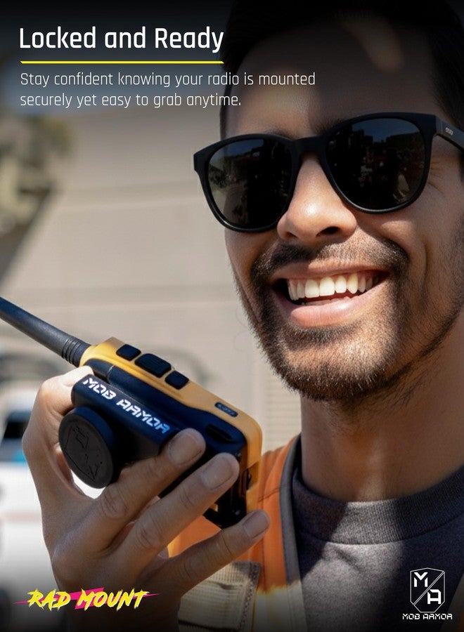 Mob Armor Rad Mount - Car Radio Dual Magnetic Mounting Kit for Handheld CB & VHF Radios Hand Mic Holder Microphone Bracket with Base - Image 5