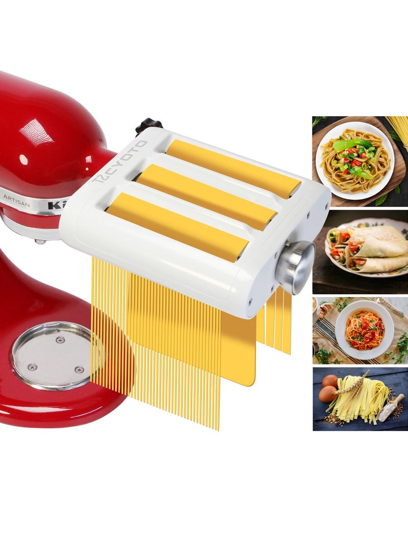 استيل واي فائدة نموذج يتعلق ثلاثة في واحد طبل آلة قطع مجموعة من الملحقات من المعكرونة صنع آلة ، والتي تنطبق على مساعدة عمودي خلاط المطبخ . - Image 1