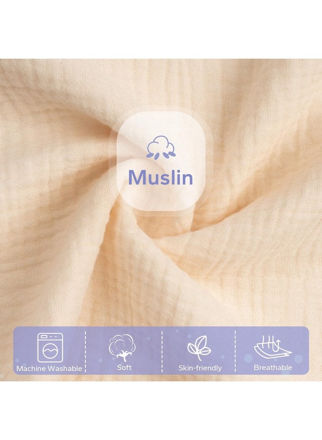 FUNUPUP Muslin Baby Lounger Cover Compatible with Snuggle Me Lounger, Infant Lounger Pillow Cover for Newborn, Removable Newborn Lounger Cover for Boys and Girls, Beige - Image 2