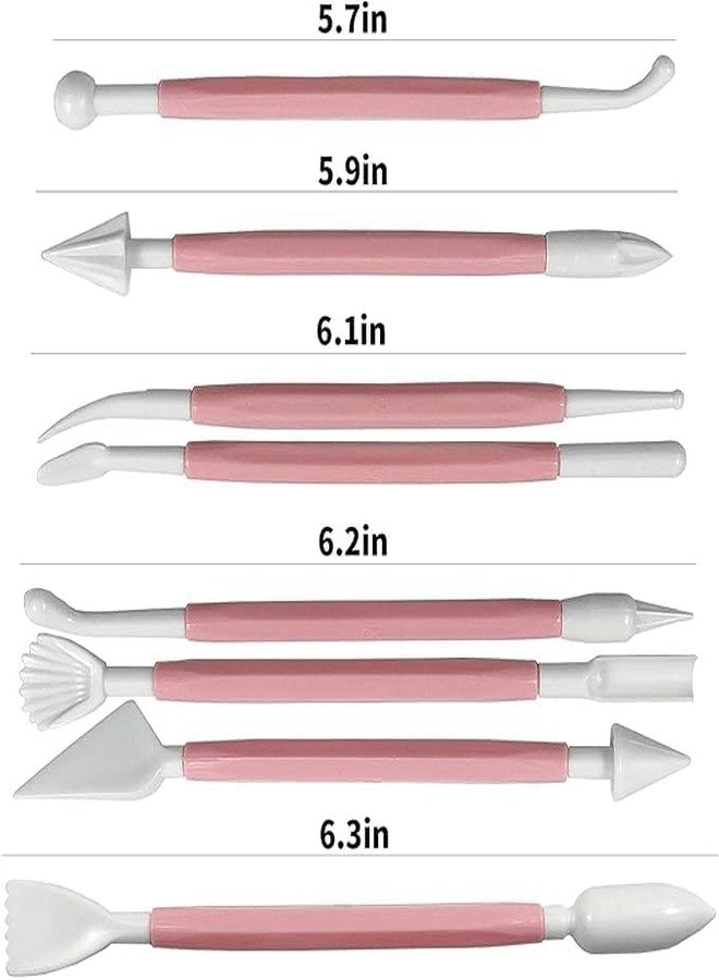 JIGVA VENJA Double-Ended Cake Decorating & Clay Modelling Tools | 8 Pcs Plastic Fondant Sculpting Kit | Sugarcraft, Polymer Clay, and DIY Art Craft Modelling Tool Set for Cake Decoration - Image 3