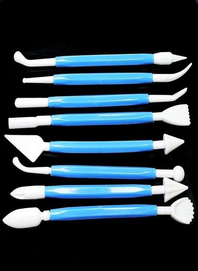 JIGVA VENJA Double-Ended Cake Decorating & Clay Modelling Tools | 8 Pcs Plastic Fondant Sculpting Kit | Sugarcraft, Polymer Clay, and DIY Art Craft Modelling Tool Set for Cake Decoration - Image 1