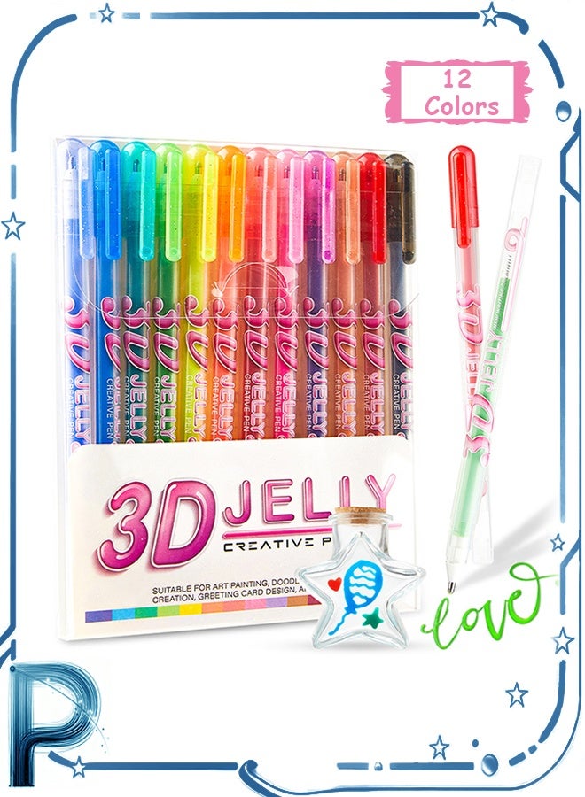 Photon مجموعة أقلام تلوين ثلاثية الأبعاد، ١٢ قلمًا متعدد الألوان، للرسم على الخشب والقماش والحجر والصخور، أدوات فنية يدوية الصنع - Image 1