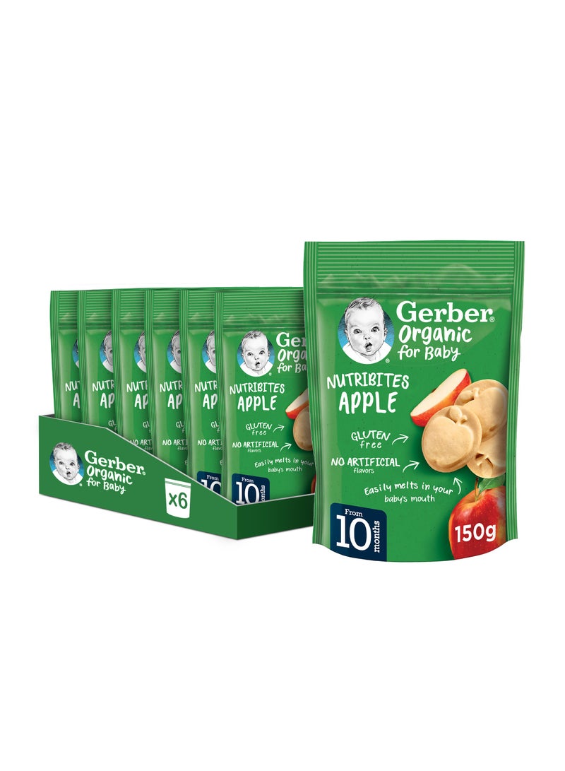 Gerber Organic Nutribites Apple Biscuits Pouch 6 x 150g  - Image 1