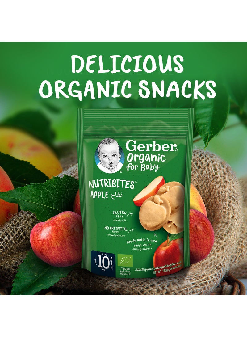 Gerber Organic Nutribites Apple Biscuits Pouch 6 x 150g  - Image 2