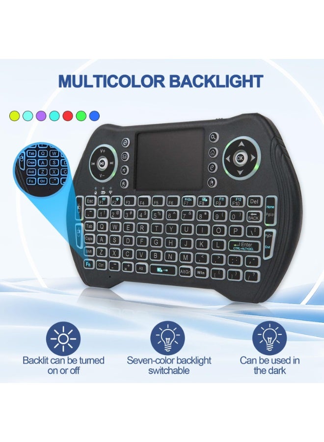 Backlit Mini Wireless Keyboard with Touchpad Mouse Combo Remote Control with Rechargeable Li-ion Battery and Multimedia Keys for Android TV Box HTPC PS3 Smart TV PC X-Box Linux Windows MacOS  - Image 3