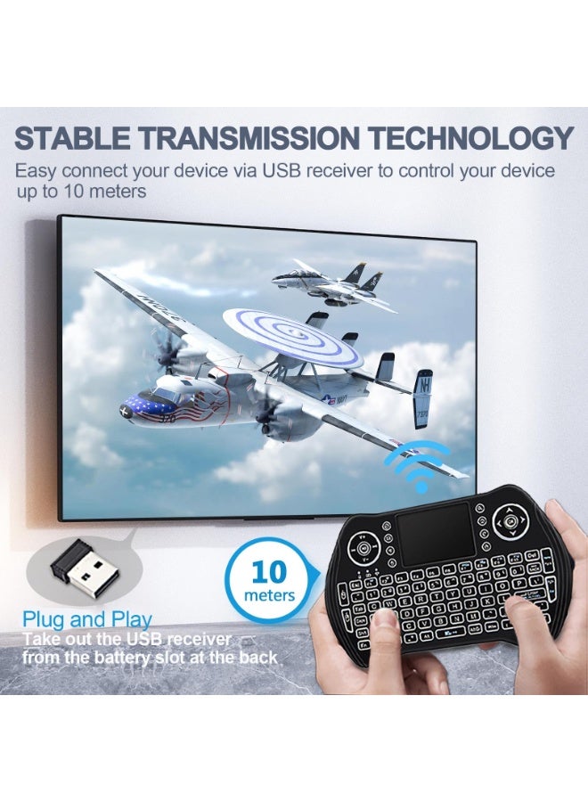 Backlit Mini Wireless Keyboard with Touchpad Mouse Combo Remote Control with Rechargeable Li-ion Battery and Multimedia Keys for Android TV Box HTPC PS3 Smart TV PC X-Box Linux Windows MacOS  - Image 2
