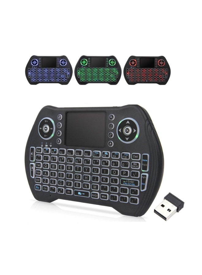 Backlit Mini Wireless Keyboard with Touchpad Mouse Combo Remote Control with Rechargeable Li-ion Battery and Multimedia Keys for Android TV Box HTPC PS3 Smart TV PC X-Box Linux Windows MacOS  - Image 1