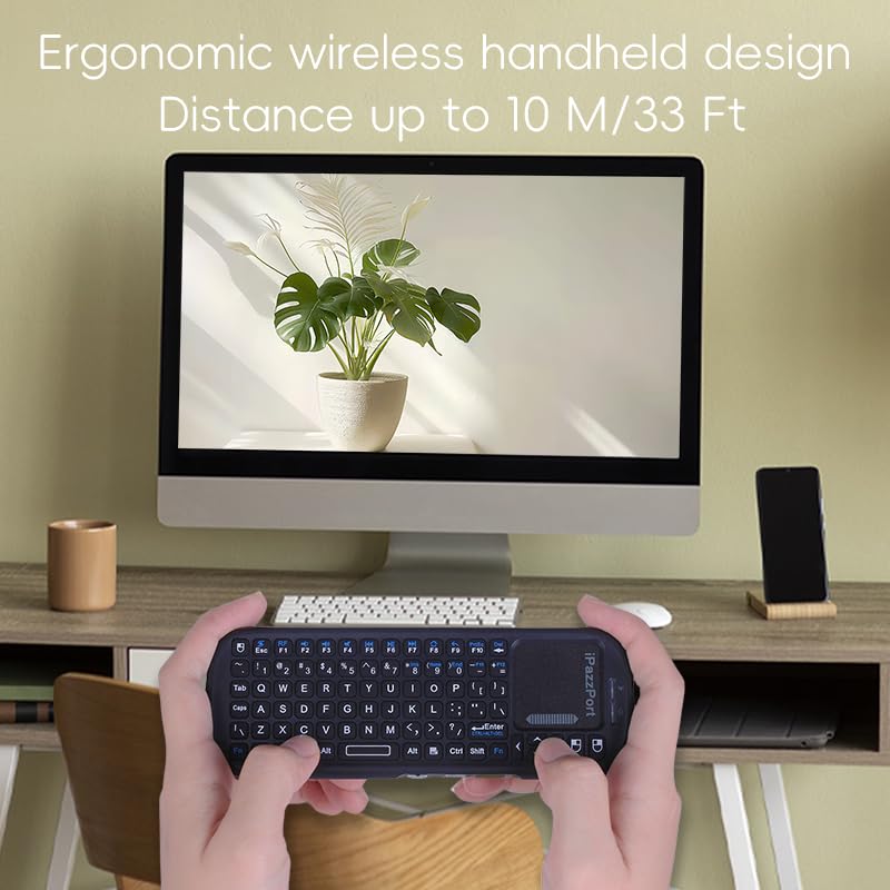 iPazzPort 2.4G Mini Wireless Keyboard with Touchpad Mouse Combo, Lightweight Portable Keyboard Controller, Compatible with Android TV Box/PC/Tablets/PS4/Raspberry Pi 3/HTPC KP-810-19S - Image 3