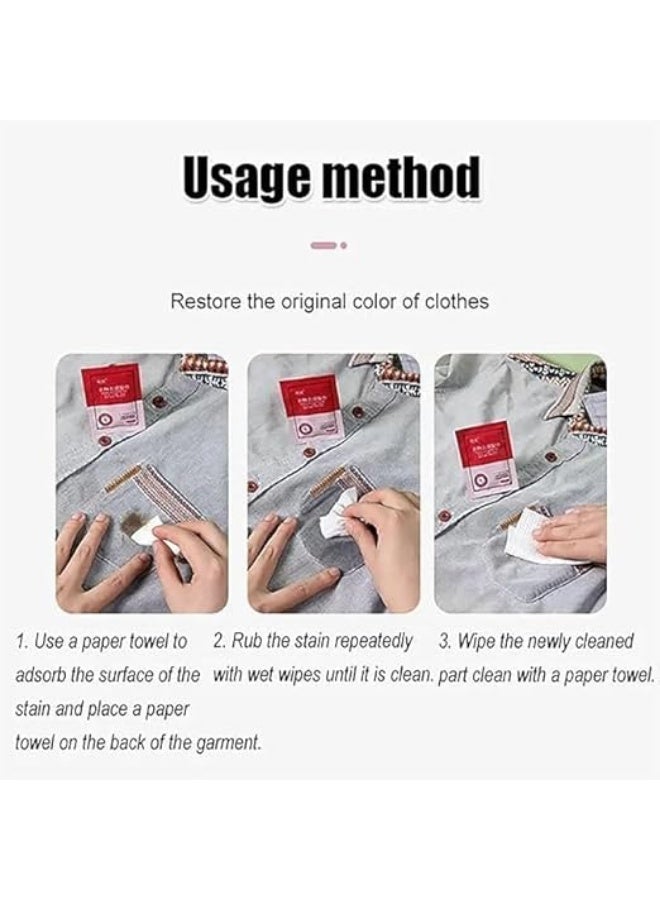 Stain Removal Wet Wipes for Clothes – Portable Stain Treatment Wipes – 64 Pieces - Image 3