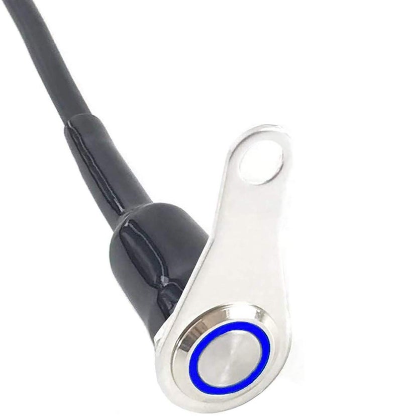 RAYANA Universal Stainless Steel LED Motorcycle Switch ON-Off Handlebar Adjustable Mount Waterproof Switches Button DC12V Fog Light Cycling retail (Color : A-Blue) - Image 1