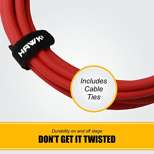 Hawk Proaudio SXFG010 Gold Series XLR Cable Male to Female Microphone Cable With Cable Tie - 3M (Red Color) - Image 3