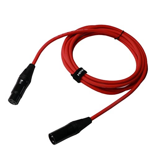 Hawk Proaudio SXFG010 Gold Series XLR Cable Male to Female Microphone Cable With Cable Tie - 3M (Red Color) - Image 1