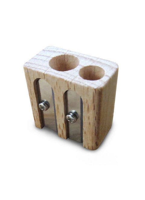 Double Pencil Sharpener (Small & Large Hole) For Regular Or Jumbo Graphite & Colored Pencils Mini Manual Hand Held Sharpener (Works Bear Claw Pencils)
