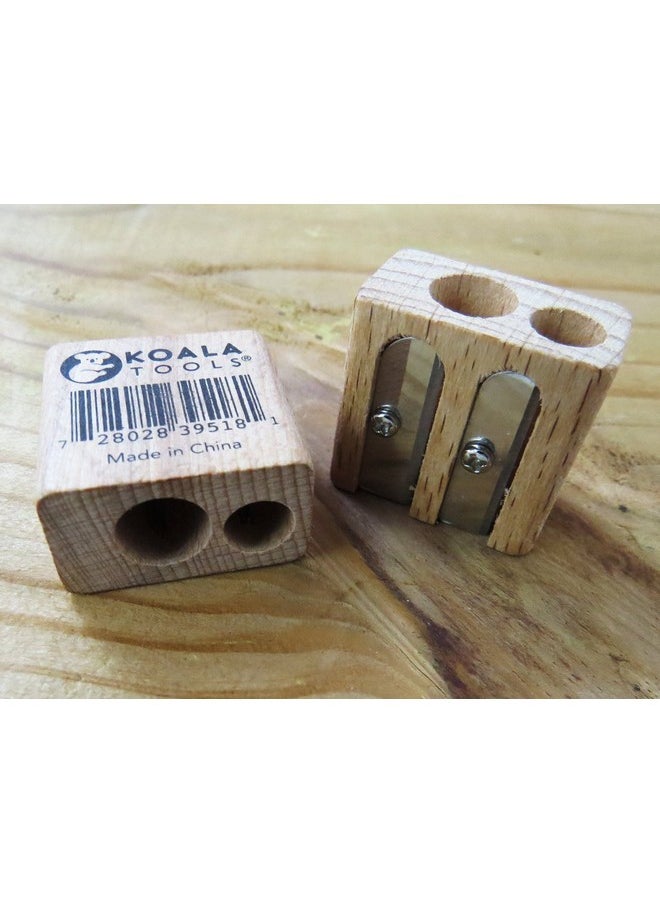 Koala Tools - Double Pencil Sharpener (Small & Large Hole) For Regular Or Jumbo Graphite & Colored Pencils Mini Manual Hand Held Sharpener (Works Bear Claw Pencils) - Image 1
