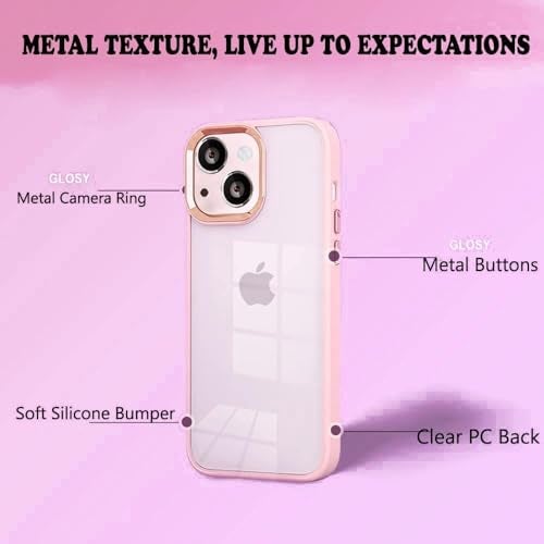 mobistyle Designed for iPhone 15 Back Cover | Enhanced Metal Camera Protection Back Cover Case Compatible with iPhone 15 (Pink) - Image 5