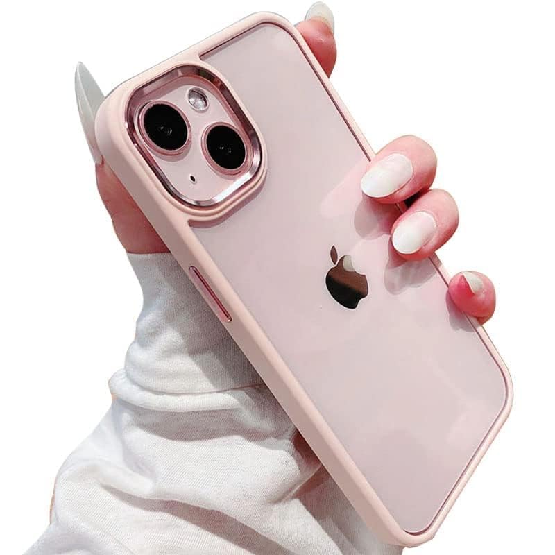 mobistyle Designed for iPhone 15 Back Cover | Enhanced Metal Camera Protection Back Cover Case Compatible with iPhone 15 (Pink) - Image 1