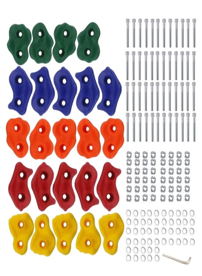 CHARMING TREASURES Multisize Rock Climbing Holds Play Set for Kids, Adult Wall Climbing Stone for DIY Children Playground Wall/Wood Block (Pack of 24) - Image 1