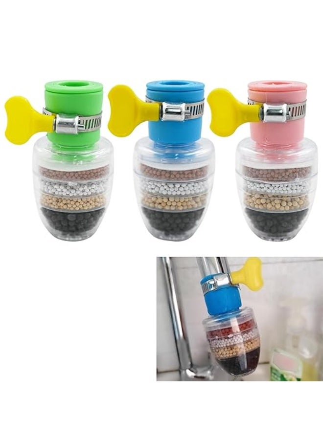 3-Pack Faucet Water Filters – Activated Carbon Tap Water Purifier Cartridges, Universal Interface, 6-Layer Kitchen & Home Sink Filter - Image 1