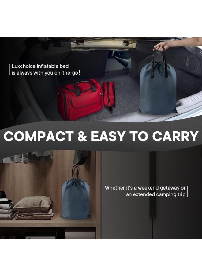 FLYROAD Inflatable bed, 450 kg load-bearing air mattress, 25 cm height increase, foldable air mattress, built-in pump, suitable for camping, guest bed, travel, 199*100*25cm - Image 3